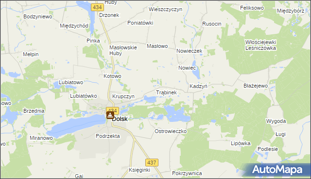 mapa Trąbinek, Trąbinek na mapie Targeo