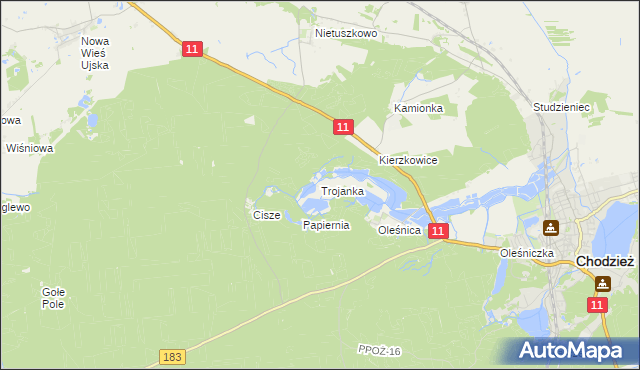 mapa Trojanka, Trojanka na mapie Targeo