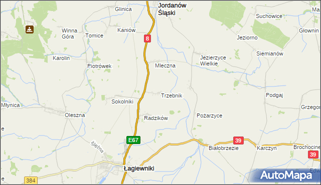 mapa Trzebnik, Trzebnik na mapie Targeo