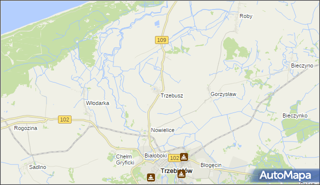 mapa Trzebusz, Trzebusz na mapie Targeo