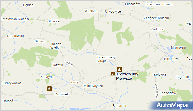 mapa Trzeszczany Drugie, Trzeszczany Drugie na mapie Targeo