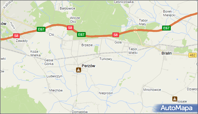 mapa Turkowy, Turkowy na mapie Targeo