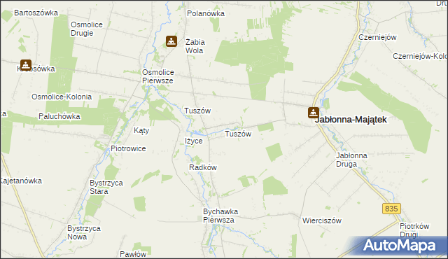 mapa Tuszów, Tuszów na mapie Targeo