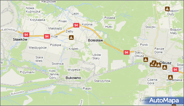 mapa Ujków Stary, Ujków Stary na mapie Targeo