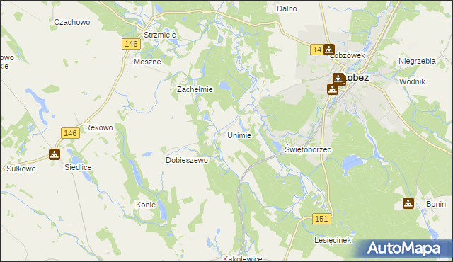 mapa Unimie, Unimie na mapie Targeo