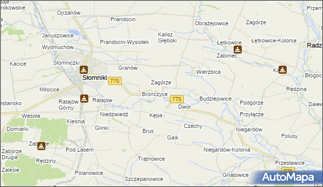 mapa Waganowice, Waganowice na mapie Targeo