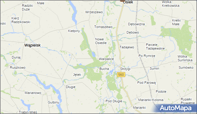 mapa Warpalice, Warpalice na mapie Targeo