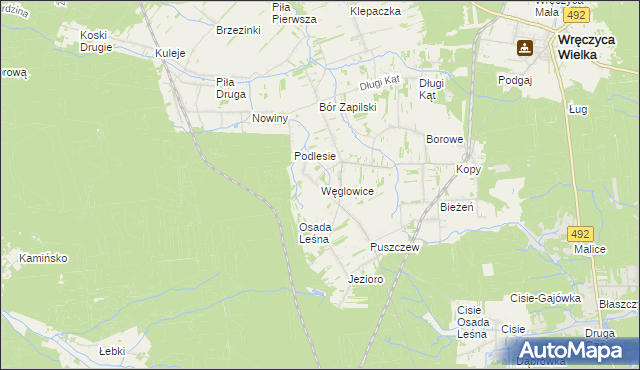 mapa Węglowice, Węglowice na mapie Targeo