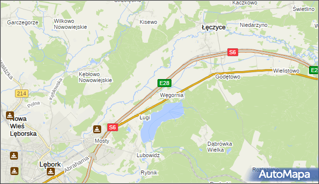 mapa Węgornia, Węgornia na mapie Targeo