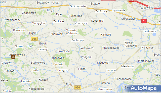 mapa Wiatowice, Wiatowice na mapie Targeo