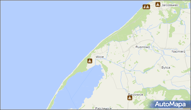 mapa Wicie gmina Darłowo, Wicie gmina Darłowo na mapie Targeo