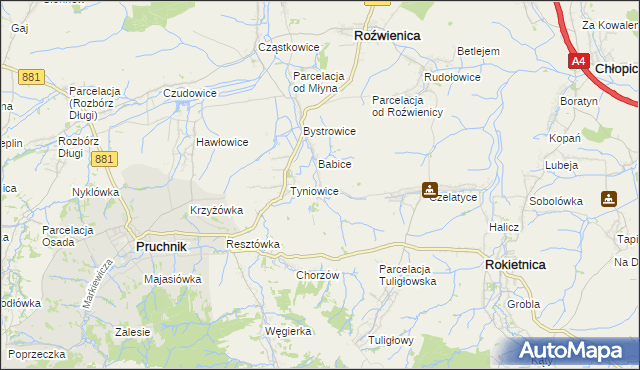 mapa Więckowice gmina Roźwienica, Więckowice gmina Roźwienica na mapie Targeo