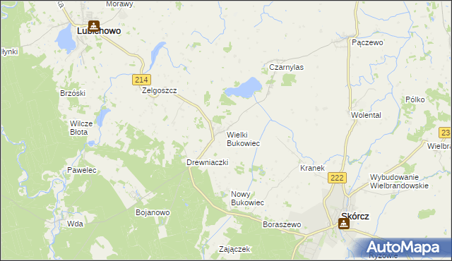 mapa Wielki Bukowiec, Wielki Bukowiec na mapie Targeo