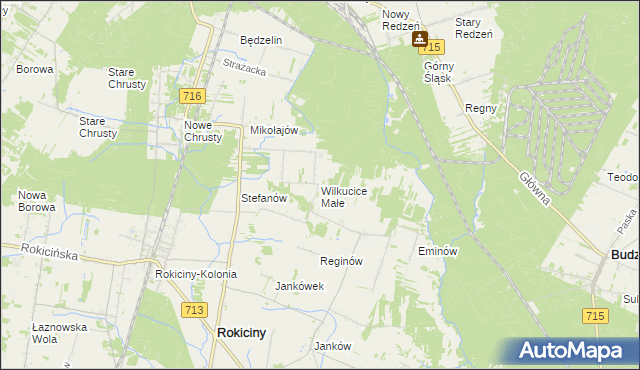 mapa Wilkucice Małe, Wilkucice Małe na mapie Targeo