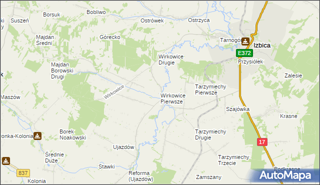 mapa Wirkowice Pierwsze, Wirkowice Pierwsze na mapie Targeo