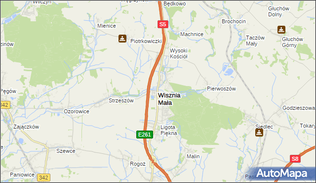 mapa Wisznia Mała, Wisznia Mała na mapie Targeo