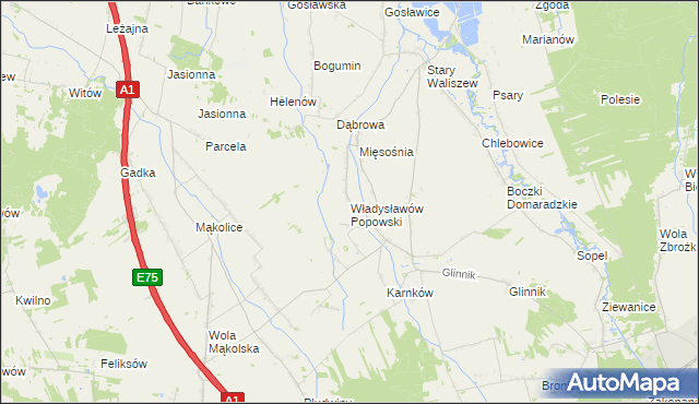 mapa Władysławów Popowski, Władysławów Popowski na mapie Targeo