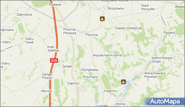 mapa Wojciechów-Kolonia, Wojciechów-Kolonia na mapie Targeo