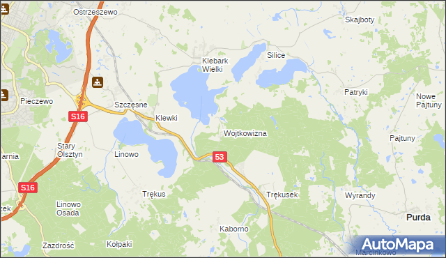 mapa Wojtkowizna, Wojtkowizna na mapie Targeo