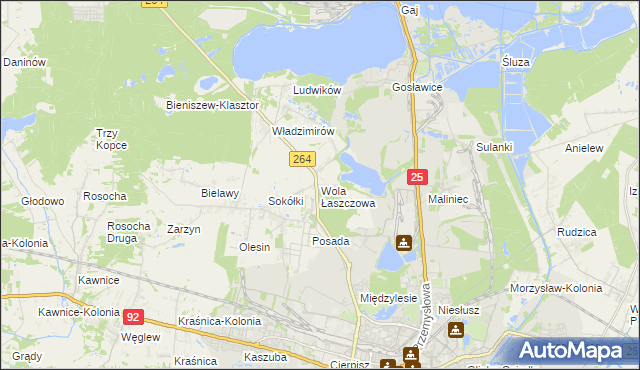 mapa Wola Łaszczowa, Wola Łaszczowa na mapie Targeo