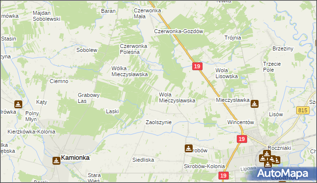 mapa Wola Mieczysławska, Wola Mieczysławska na mapie Targeo