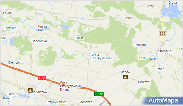 mapa Wola Przybysławska, Wola Przybysławska na mapie Targeo