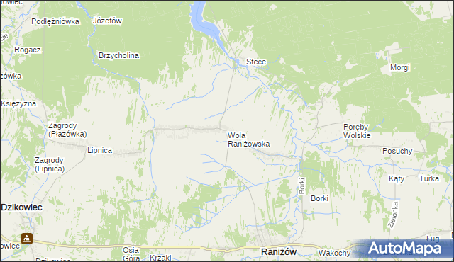 mapa Wola Raniżowska, Wola Raniżowska na mapie Targeo