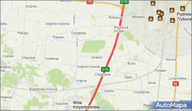 mapa Wola Rokszycka, Wola Rokszycka na mapie Targeo