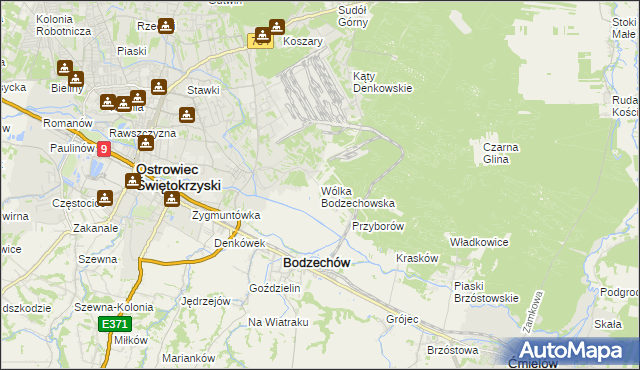 mapa Wólka Bodzechowska, Wólka Bodzechowska na mapie Targeo