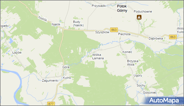 mapa Wólka Łamana, Wólka Łamana na mapie Targeo