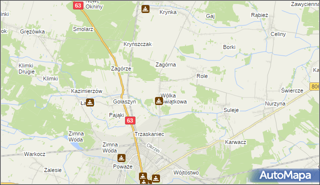 mapa Wólka Świątkowa, Wólka Świątkowa na mapie Targeo