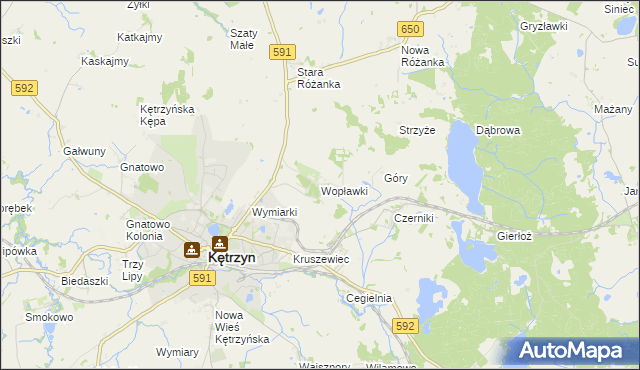 mapa Wopławki, Wopławki na mapie Targeo