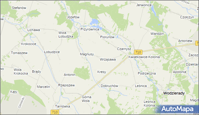 mapa Wrząsawa, Wrząsawa na mapie Targeo