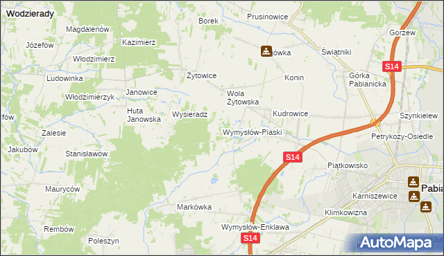 mapa Wymysłów-Piaski, Wymysłów-Piaski na mapie Targeo