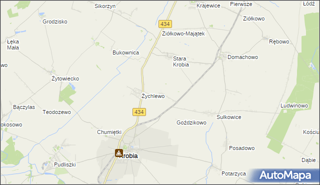 mapa Wymysłowo gmina Krobia, Wymysłowo gmina Krobia na mapie Targeo