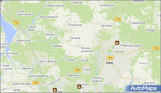 mapa Wysoka Lelowska, Wysoka Lelowska na mapie Targeo