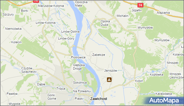 mapa Zabełcze, Zabełcze na mapie Targeo