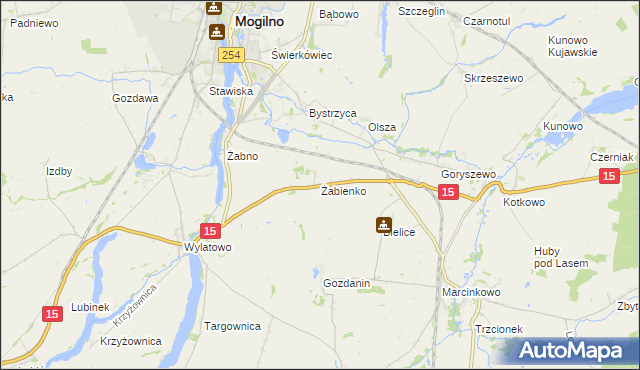 mapa Żabienko, Żabienko na mapie Targeo