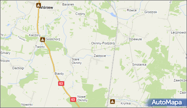 mapa Zabłocie gmina Wiśniew, Zabłocie gmina Wiśniew na mapie Targeo