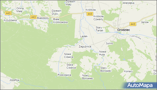 mapa Zaguźnica, Zaguźnica na mapie Targeo