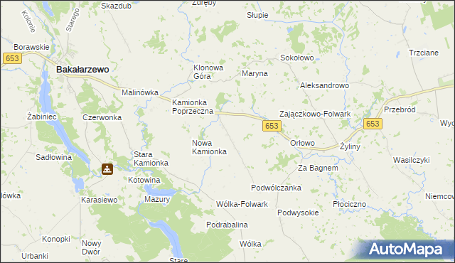 mapa Zajączkowo gmina Bakałarzewo, Zajączkowo gmina Bakałarzewo na mapie Targeo