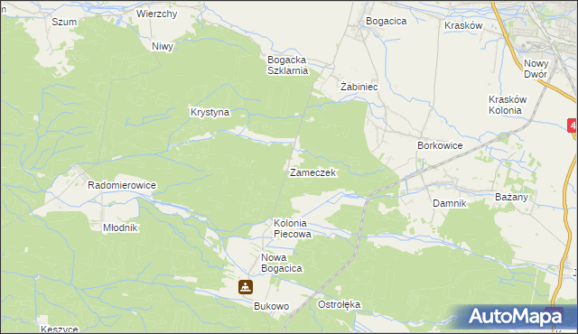 mapa Zameczek gmina Kluczbork, Zameczek gmina Kluczbork na mapie Targeo