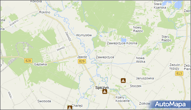 mapa Zawieprzyce, Zawieprzyce na mapie Targeo