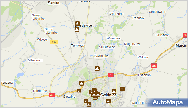 mapa Zawiszów, Zawiszów na mapie Targeo