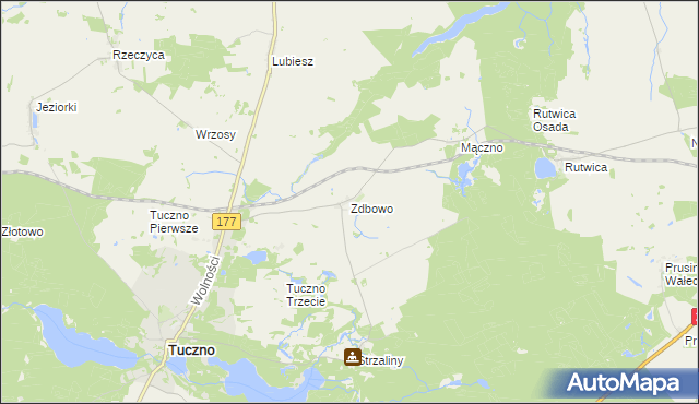 mapa Zdbowo, Zdbowo na mapie Targeo