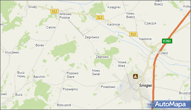 mapa Żegrowo, Żegrowo na mapie Targeo