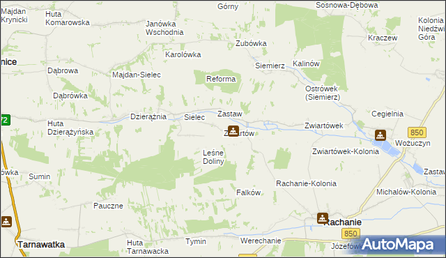 mapa Zwiartów, Zwiartów na mapie Targeo