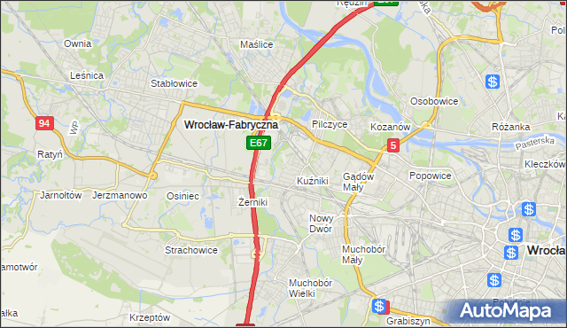 mapa Fabryczna, Fabryczna na mapie Targeo