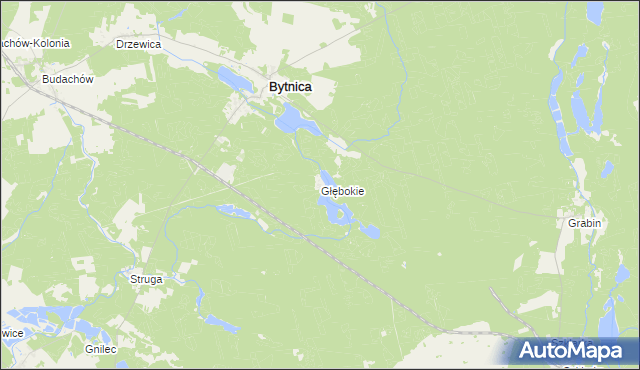 mapa Głębokie gmina Bytnica, Głębokie gmina Bytnica na mapie Targeo