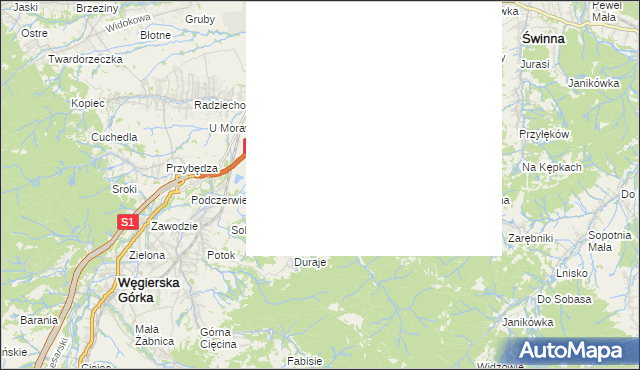 mapa Bystra gmina Radziechowy-Wieprz, Bystra gmina Radziechowy-Wieprz na mapie Targeo